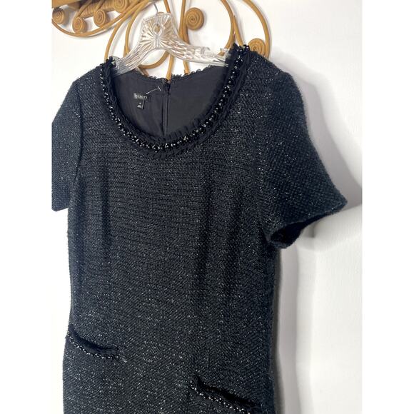Talbots Tweed & Pearl shift dress black 14 - Picture 4 of 8